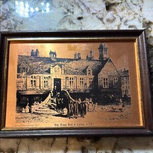 Vintage Copper Engraving of Town Hall of Carlisle in 1780